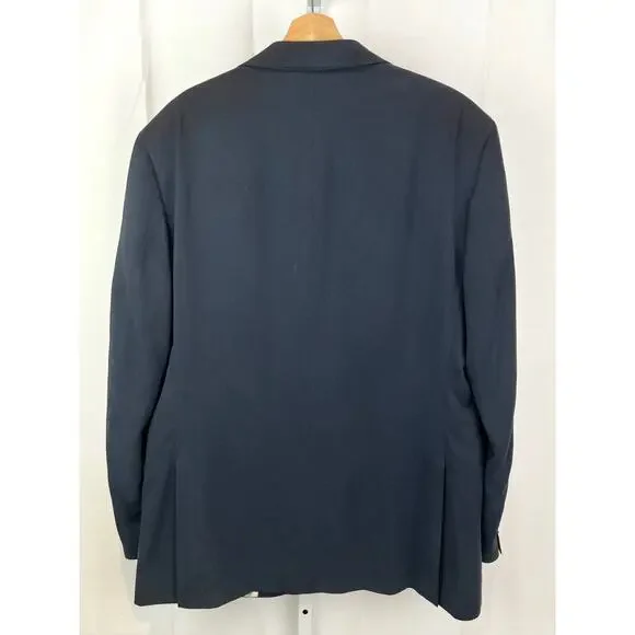 NWT IBIZA Size 40R San Miguel Silk Suit Jacket Sport Coat Two Button Navy Blue